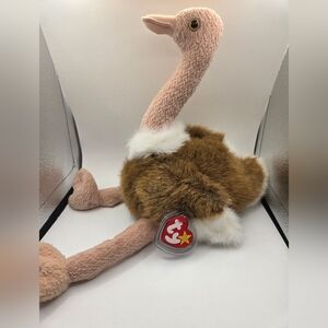 Ty Beanie Buddy-Stretch The Ostrich- MWMT-10"-Retired with Incredibly Long Legs